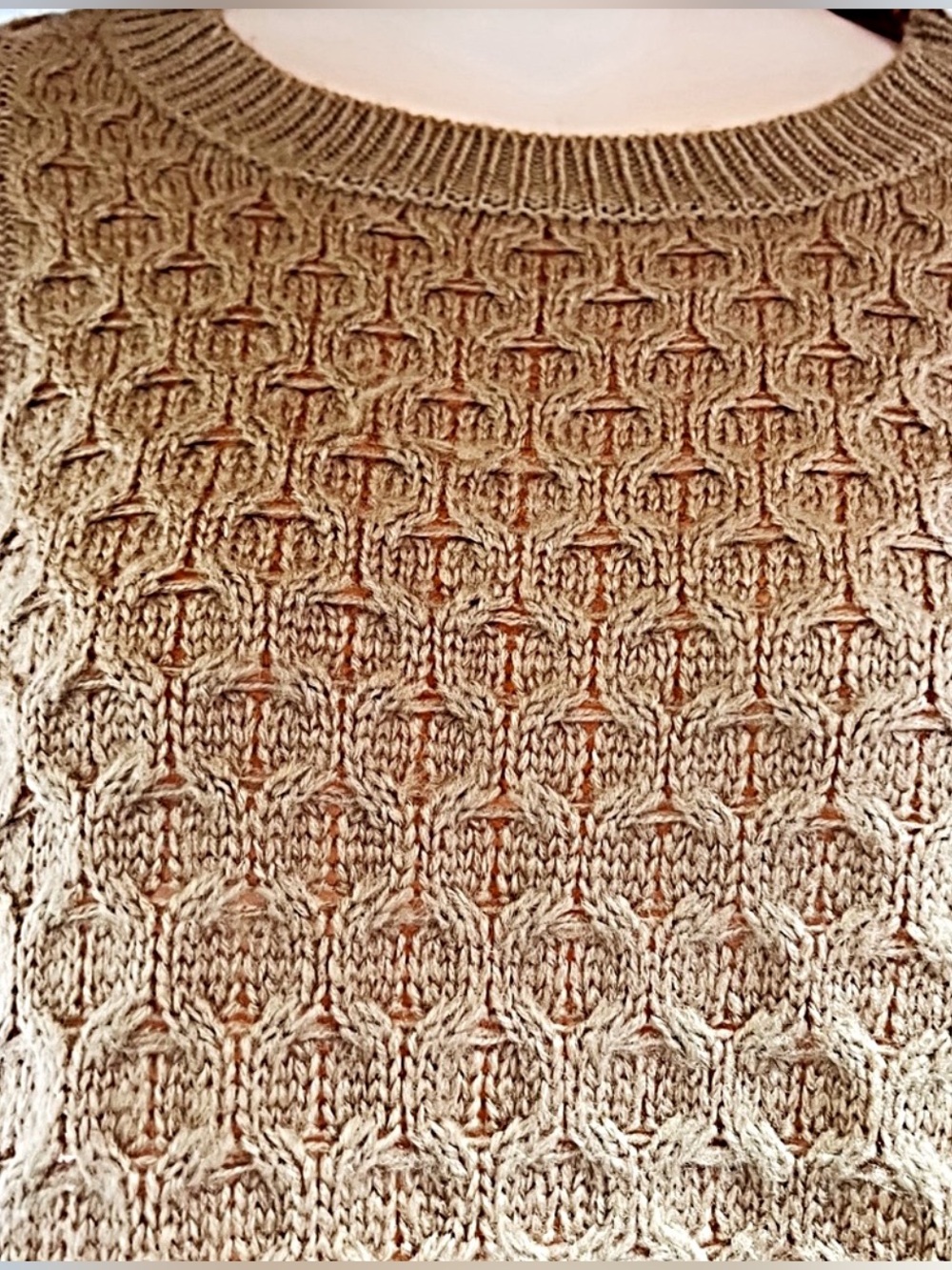 Joe Fresh Camel Cable Crewneck Sweater - Picture 2 of 7